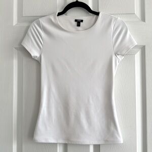Express Body Contour Double Layer White Tee Size S